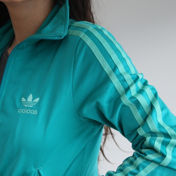 Teal Green Adidas Trefoil Track Jacket XS - Picture 5 of 7